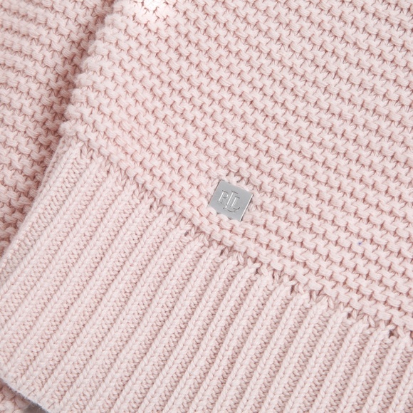 NWT Lauren Ralph Lauren LRL Pink Cotton Knit Sweater, Large - Picture 5 of 8